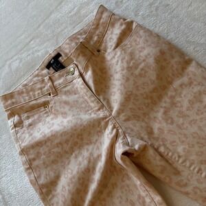 H&M Women's Size 6 Cheetah Leopard Print Skinny Jeans Pants Pink‎